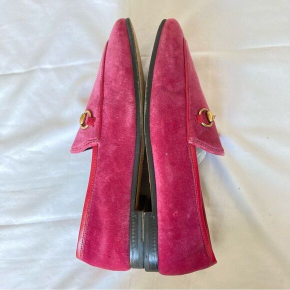 GUCCI 💕Pink 💕 Princeton Loafers Brixton Velvet Bit Loafers Sz. 38.5 - Picture 3 of 11